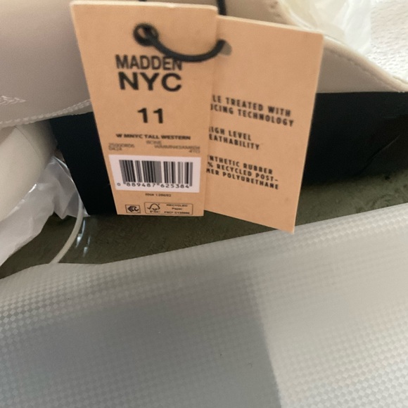 Madden NYC Elegant Off White Heeled Boots for Women Size 11 - Picture 13 of 14